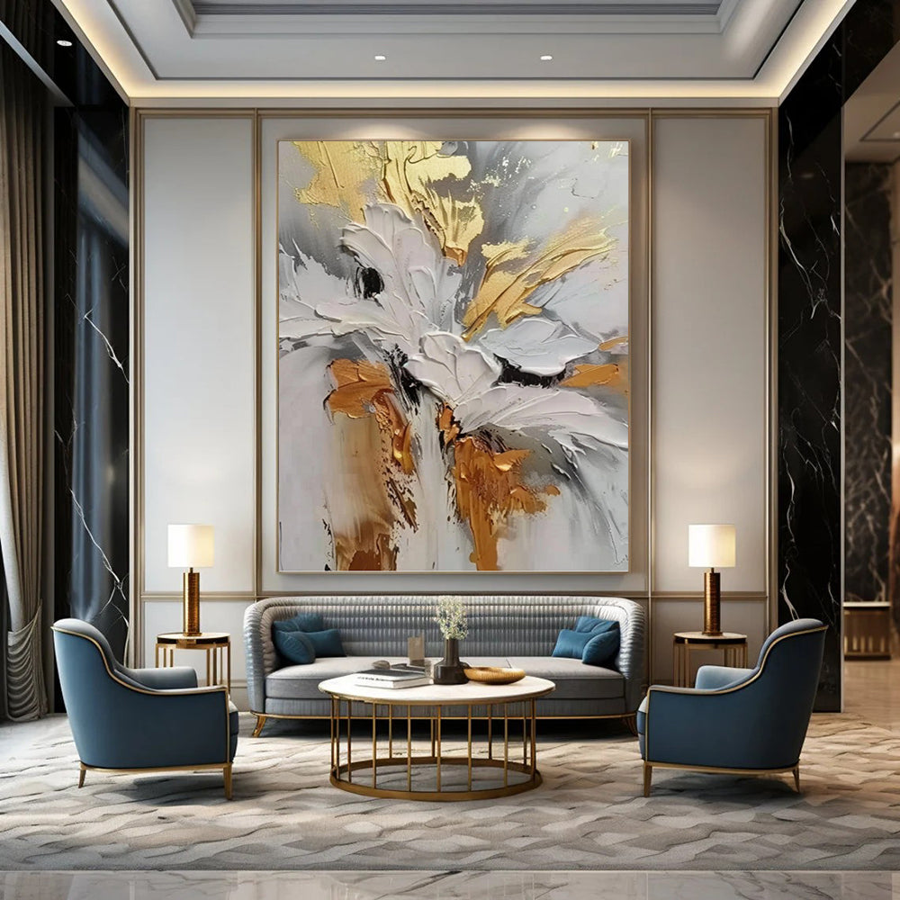 Stimulating Hand - Painted Textured Abstract on Canvas for Office & Living Room DKH1386
