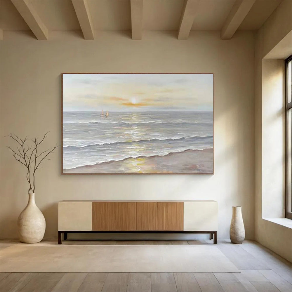 Serene Sea Sunset - Calming Living Room or Bedroom Art DLZ249