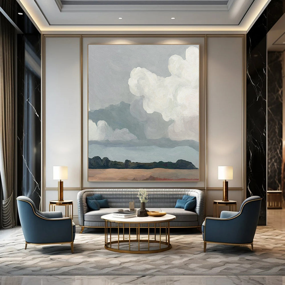 Large - Sized Alluring Hand - Painted Textured Abstract on Canvas for Hallway & Bedroom DKH1430