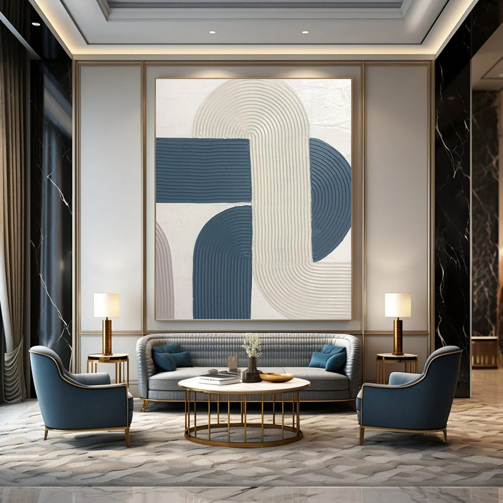 Custom - Designed by A - List Designers: Hand - Rendered Textured Canvas Painting for Office & Hallway DKH1163