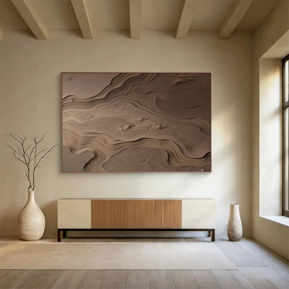 Sand Dune Texture 3D Installation Painting - Soul Decor for Wabi - Sab Style Space DLZ095
