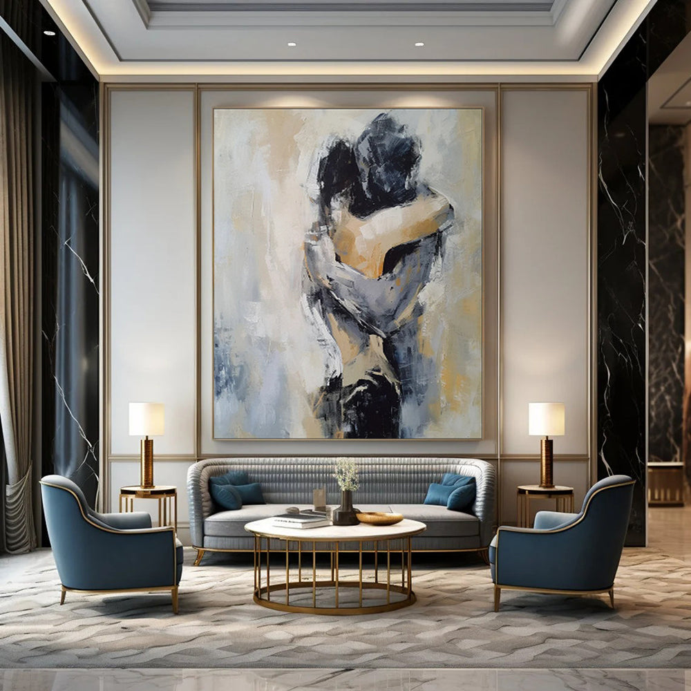 Hand-Painted Bespoke Abstract Canvas for Bedroom & Entryway LargeART1831