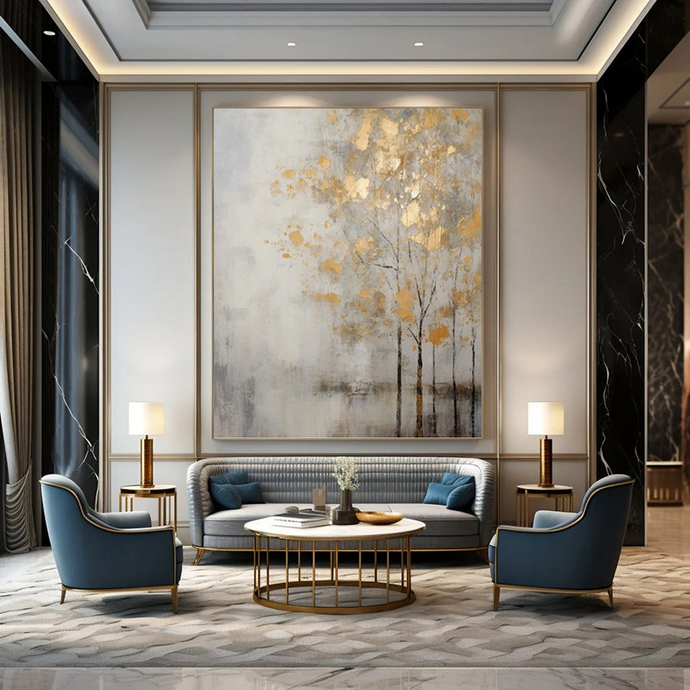 Grand Custom - Painted Textured Canvas Abstract for Entryway & Bar DKH1055