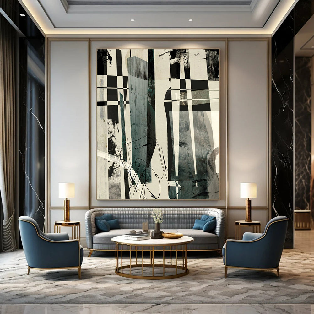 Large Custom Abstract Paintings: Textured Masterpieces for Living Room & Hallway DTP218