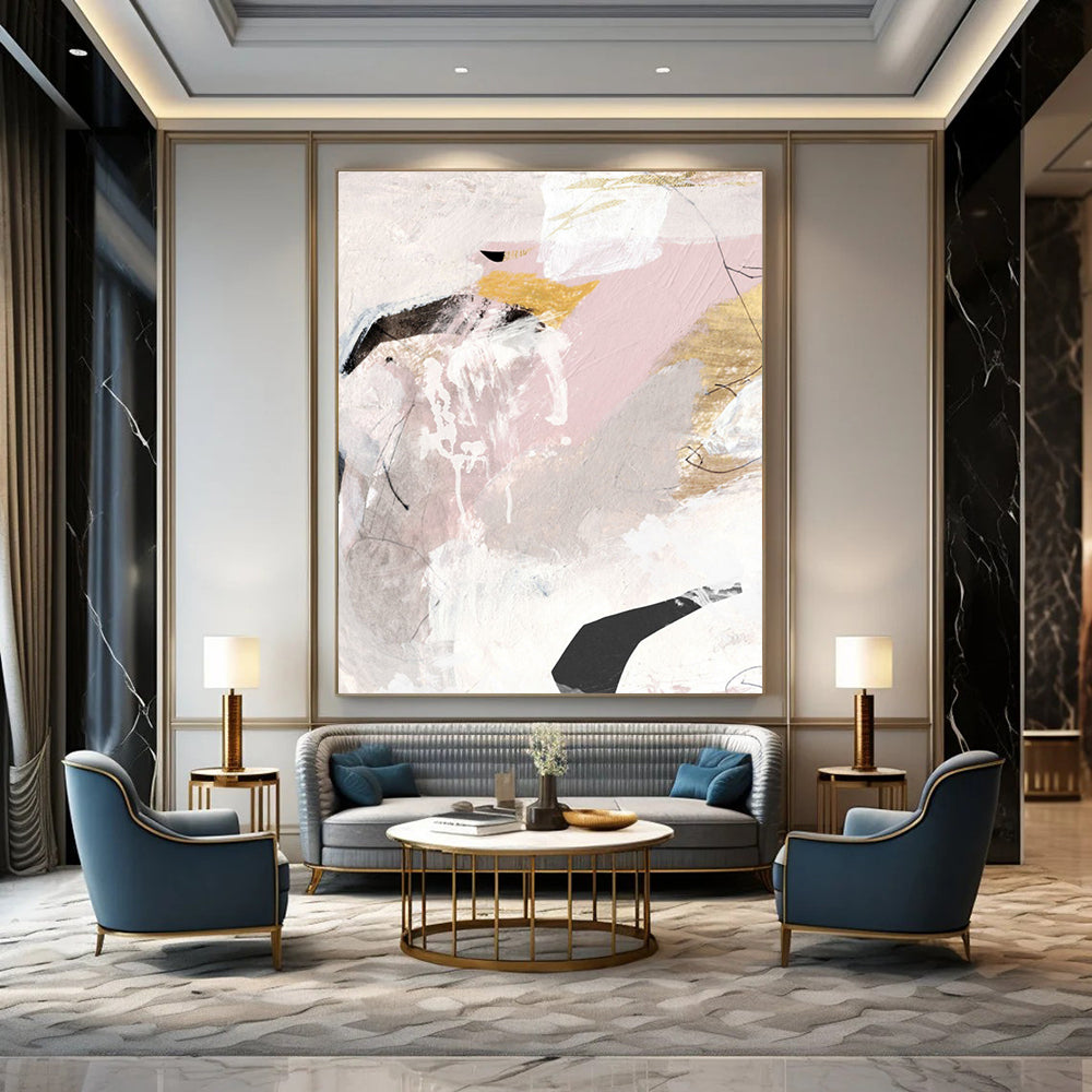 Giant Hand-Painted Custom Abstract Artworks with Textured Surfaces DTP188
