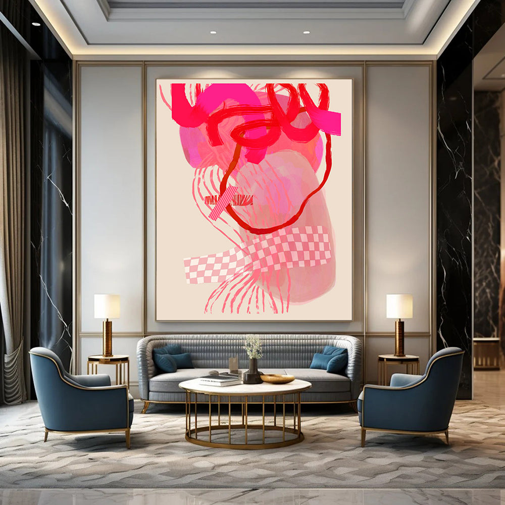 Serene & Calming Hand-Painted Custom Abstract Painting for Office & Hallway LargeART2000