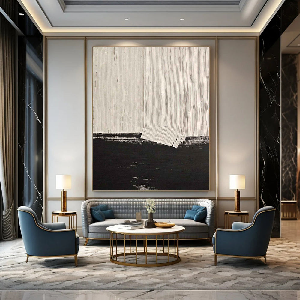 Extra - Vast - Reach Hand - Painted Custom Abstract Symphony (with Rich Textures), for Office and Entryway DKH1503