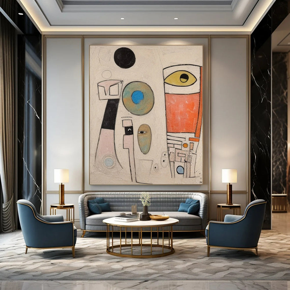 Vast - Proportioned Hand - Painted Custom Abstract Creation for Dining Room and Entryway DTP027