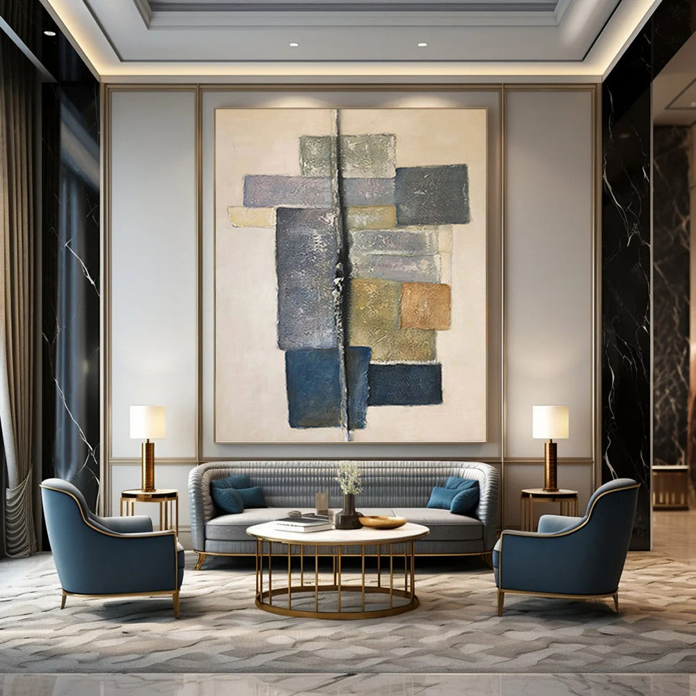 Gigantic Custom - Crafted Textured Canvas Abstract for Bar & Entryway DKH1051