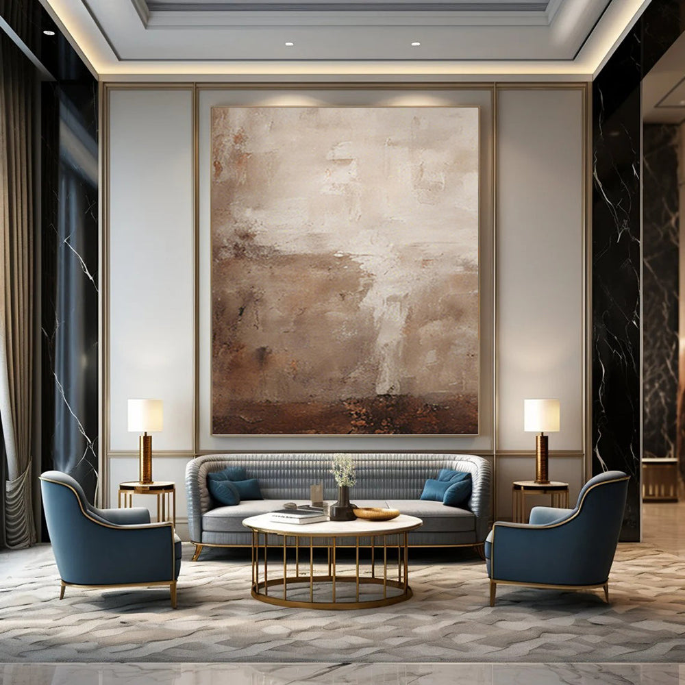 Colossal Hand - Painted Custom Abstract Canvas (with Three - Dimensional Textures), Beautifying Entryway and Bar DKH1470