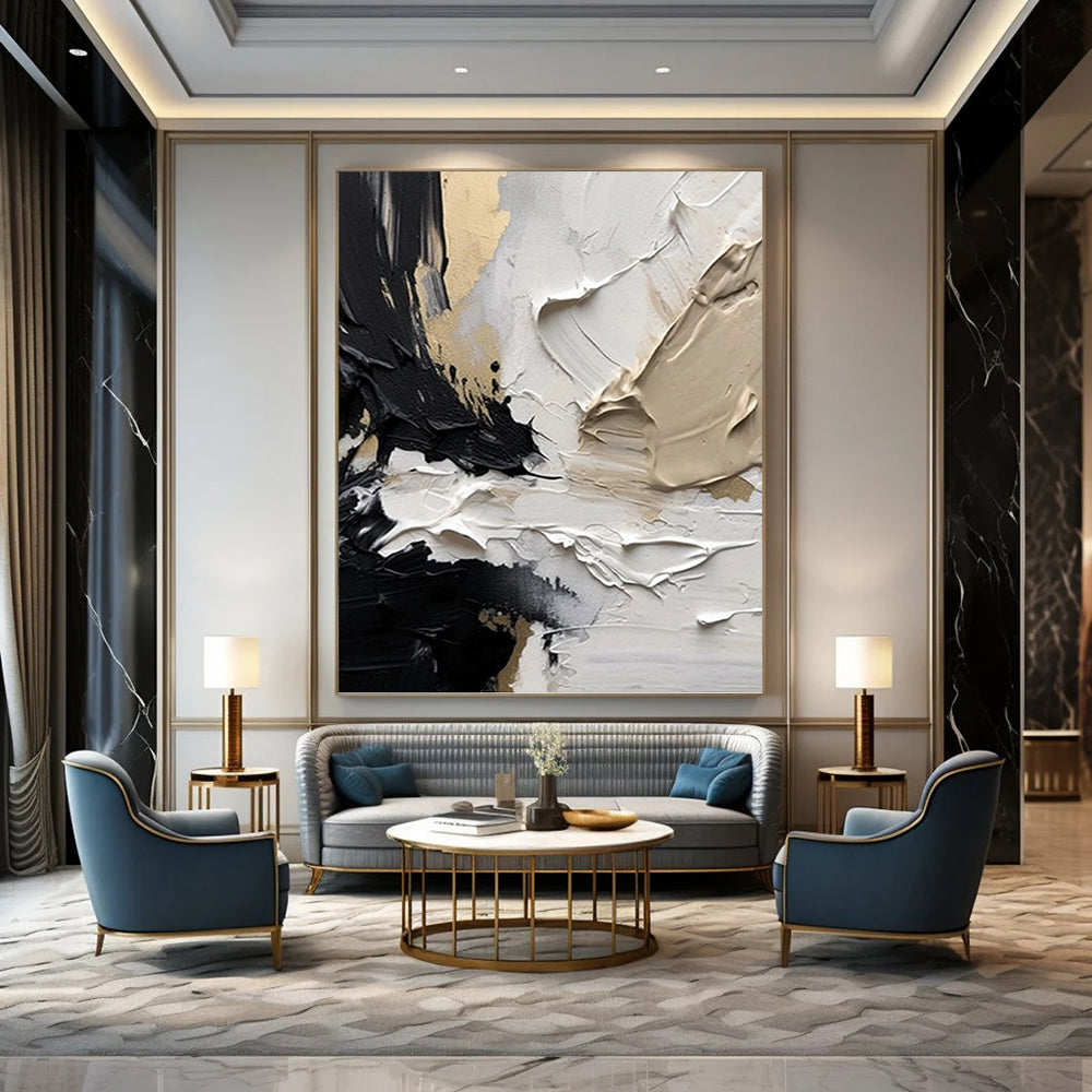 Colossal Custom - Textured Hand - Painted Abstract Canvas for Office & Bedroom DKH1025