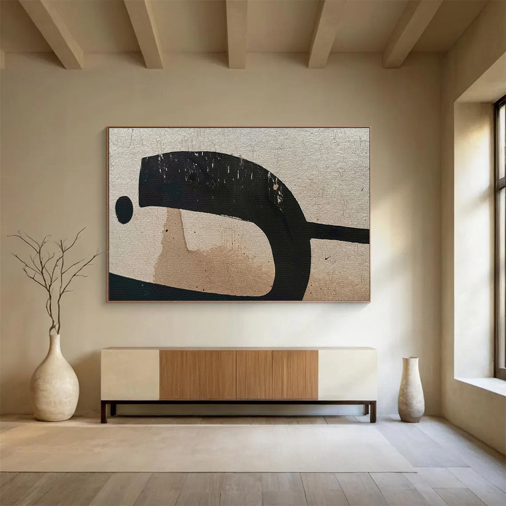 Oversized Hand - Painted Textured Abstract Wall Decor for Hallway & Living Room DKH587