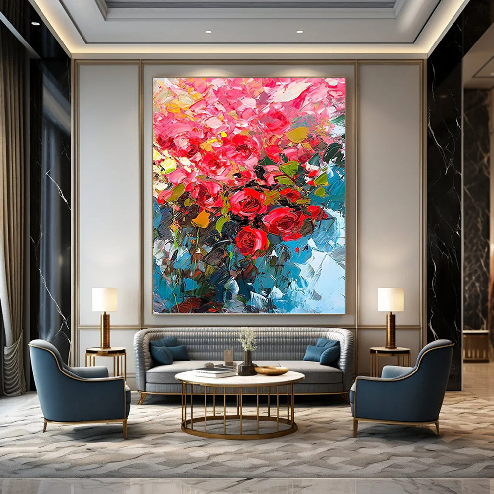 Large - Sized Refined Hand - Painted Textured Abstract on Canvas for Hotel & Dining Room DKH1432
