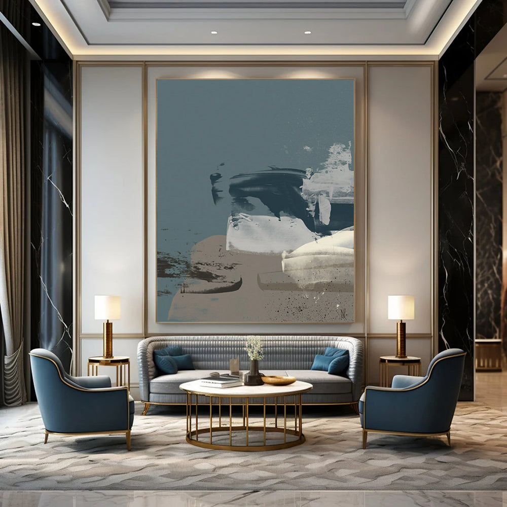 Large Custom Abstract Artworks: Hand-Painted Textures for Living Room & Hallway DTP242