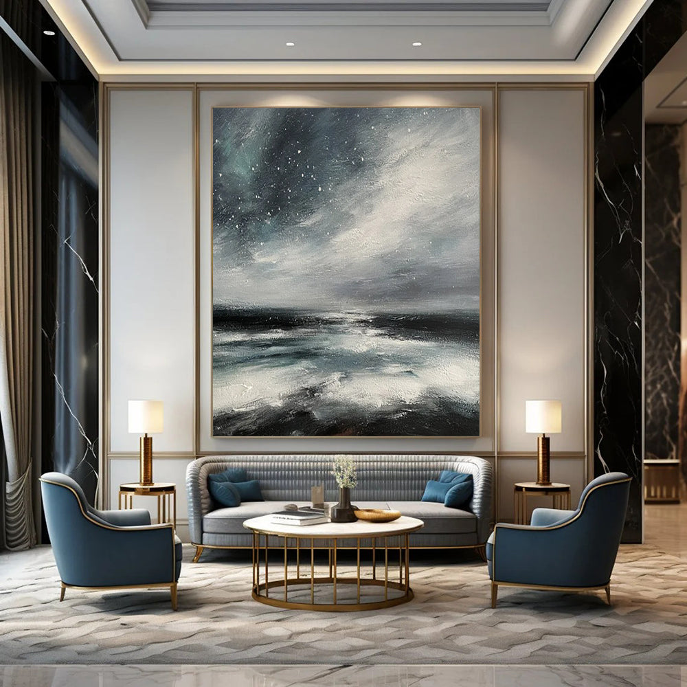 Huge Hand-Painted Abstract Canvases for Dining Room & Living Room LargeART2270