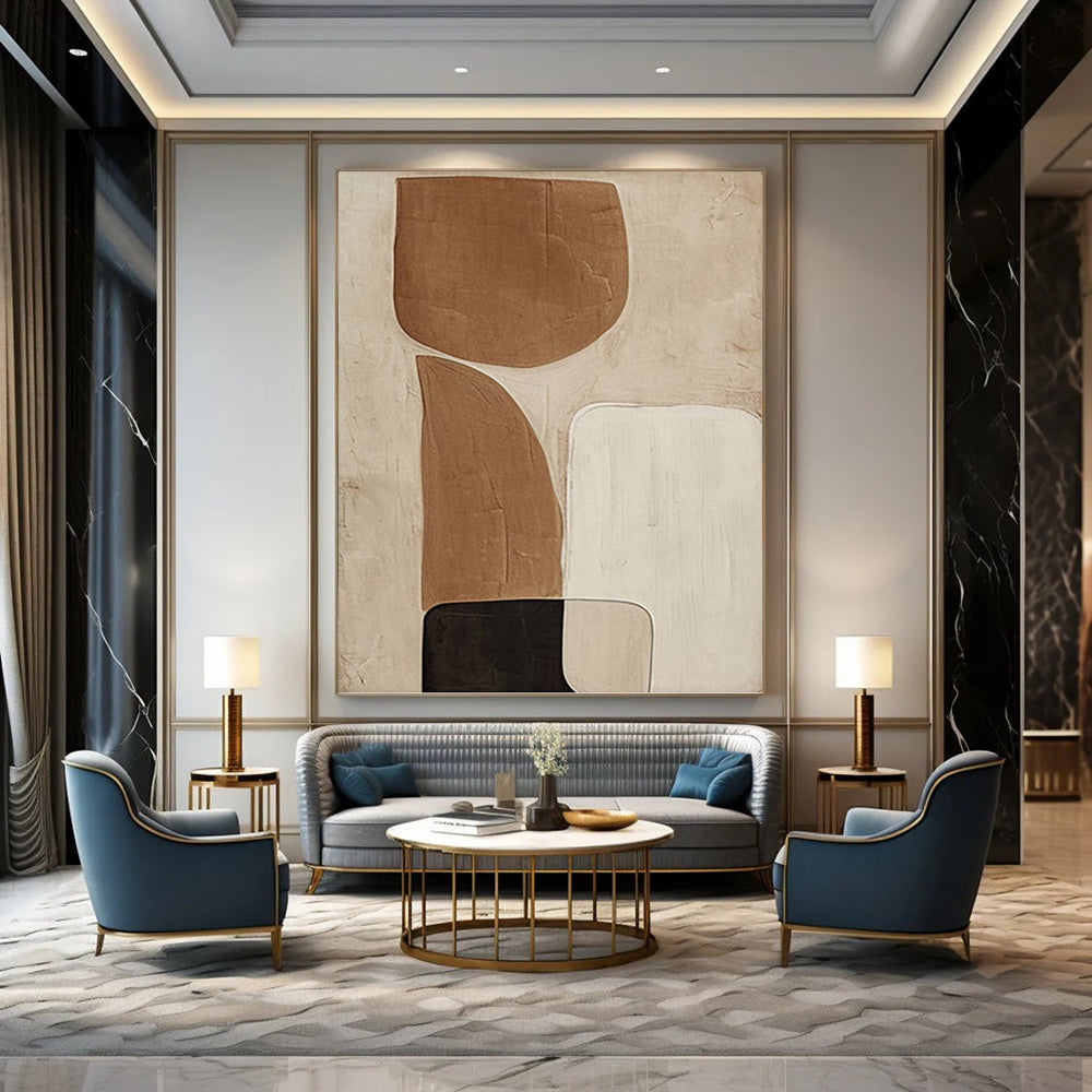 Grandiose - Scale Hand - Painted Textured Custom Abstract Gem, Perfect for Bedroom and Dining Room DKH1494