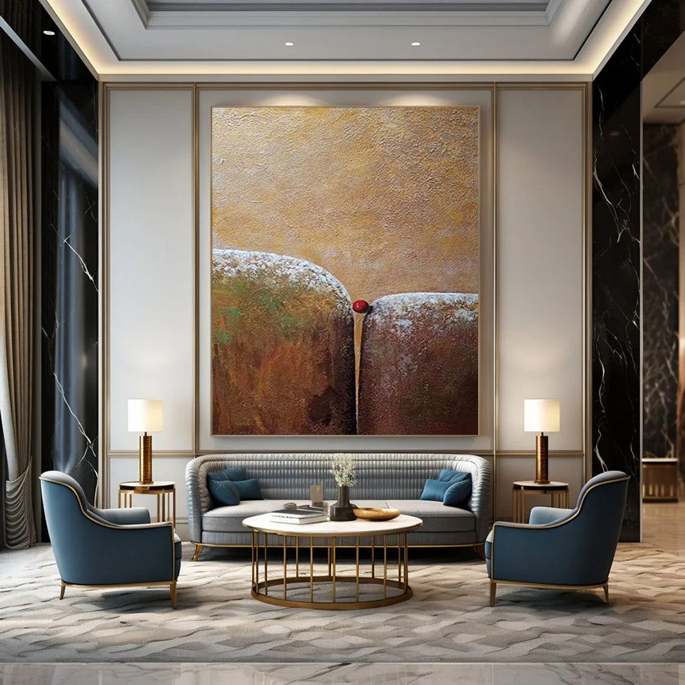 Titanic - Sized Hand - Painted Textured Custom Abstract Creation for Hallway and Hotel DTP033