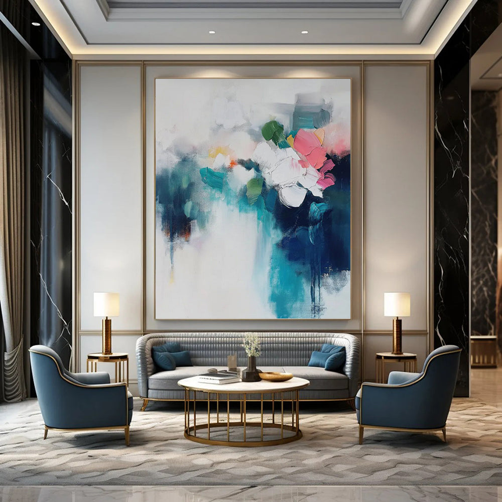 Custom - Designed Hand - Painted Textured Abstract Canvas for Bedroom & Dining Room DKH0996
