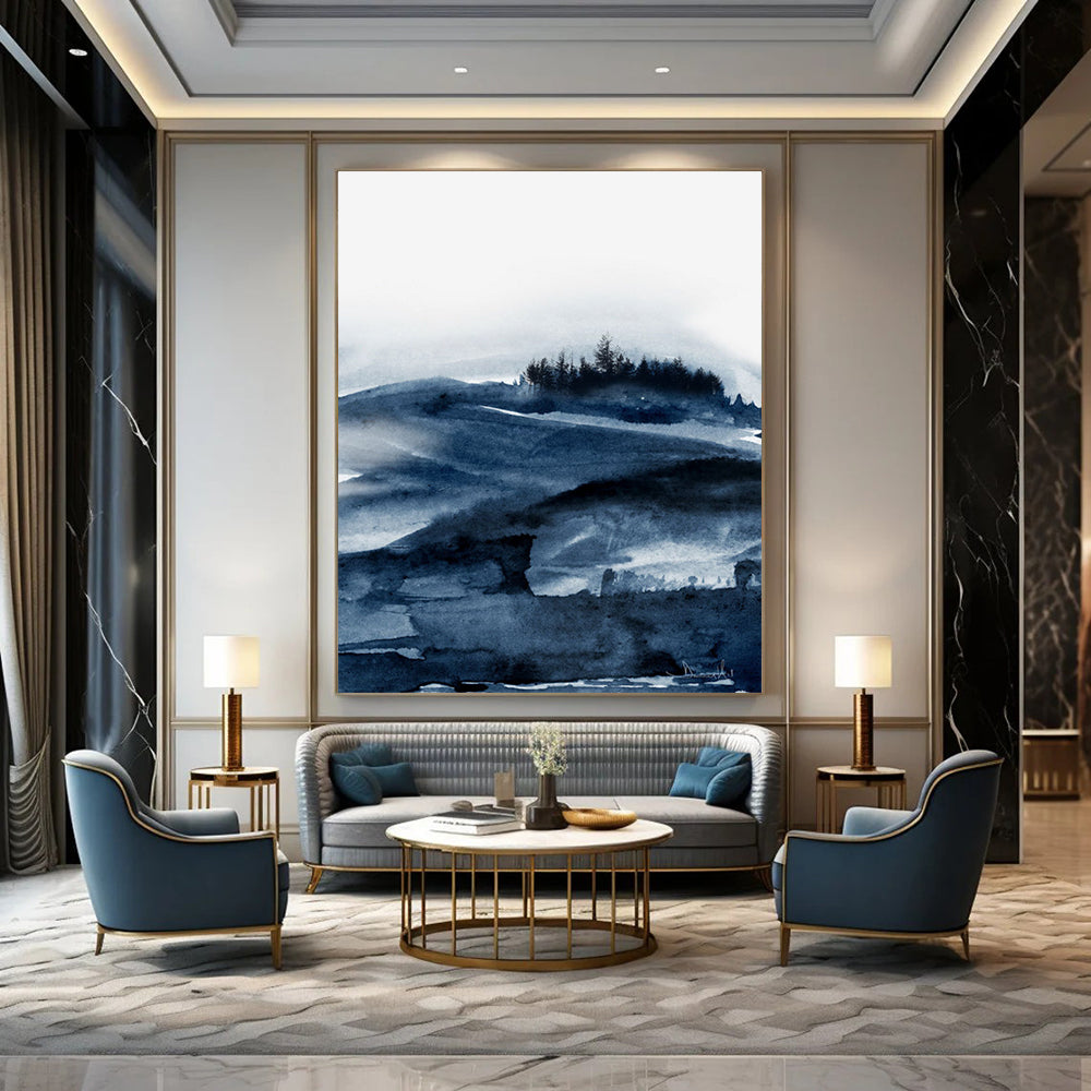 Large-Scale Custom Abstract Paintings: Hand-Painted Textures for Office & Hallway DTP230