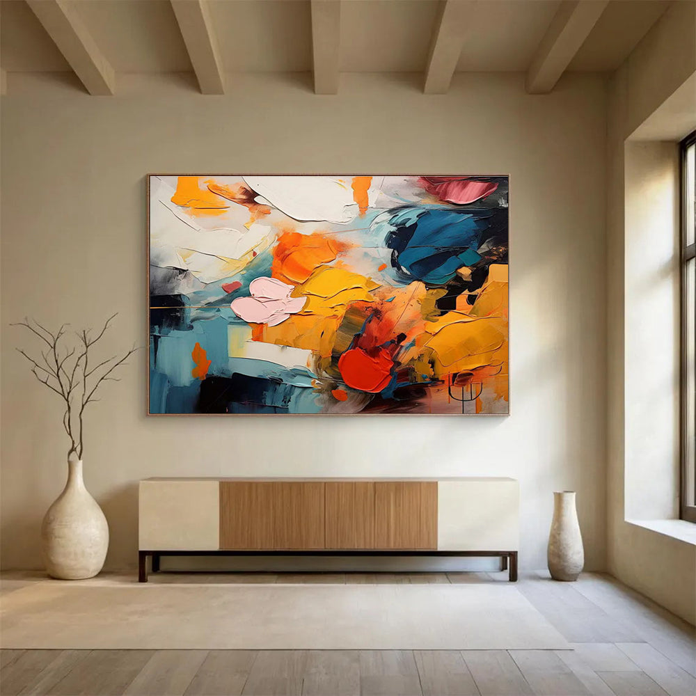 Elevating Original Vast Textured Handmade Abstract Wall Mural for Artistic Enhancement DKH831