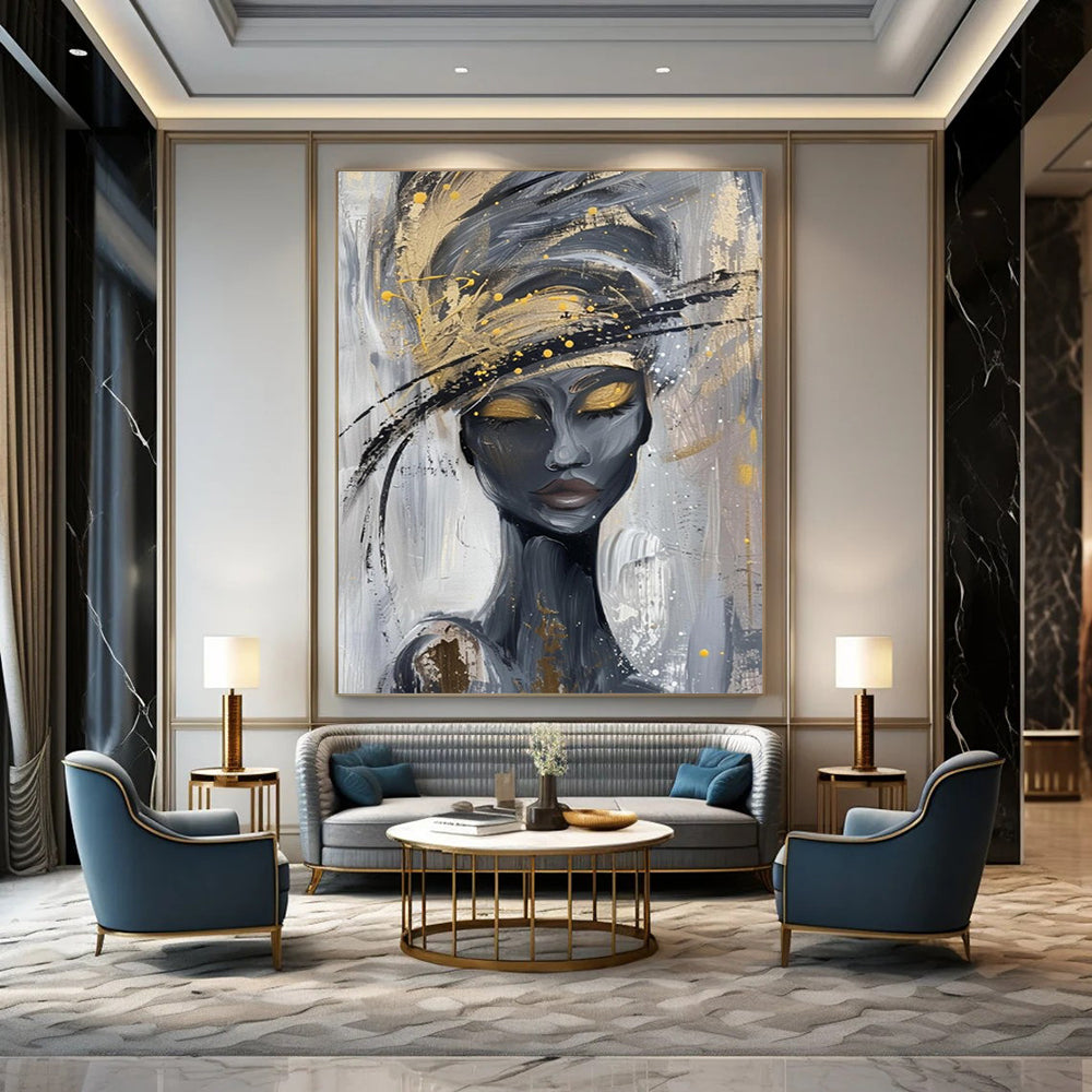 Monumental Hand-Painted Abstract Art for Bedroom & Yoga Room LargeART2197