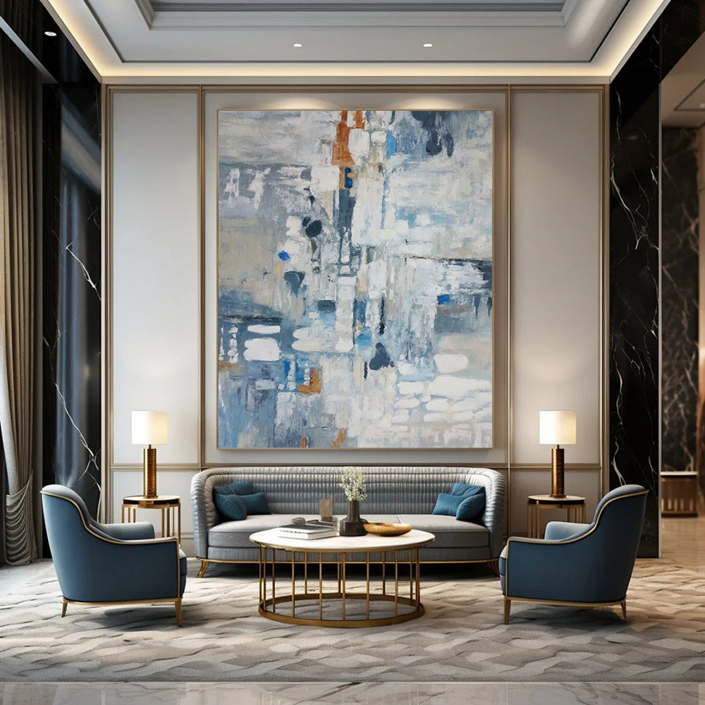 Super - Sized - Format Hand - Painted Textured Custom Abstract Painting for Bedroom and Hallway DTP028