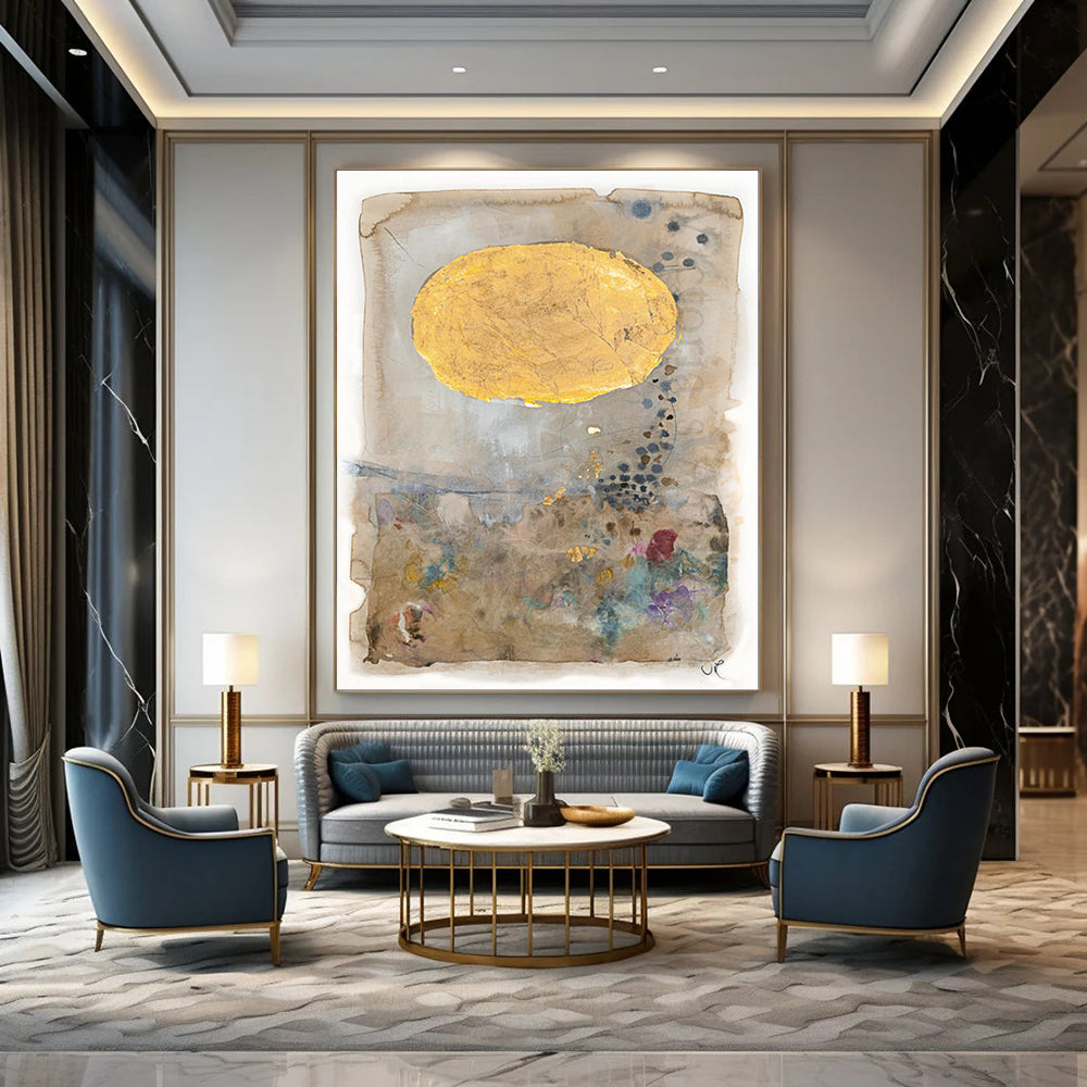Oversized Hand-Painted Abstract Mural for Office & Entryway LargeART1814