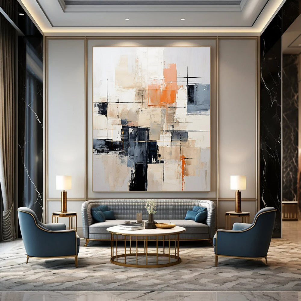 Large-Format Hand-Painted Abstract Canvases for Bedroom & Office LargeART2261