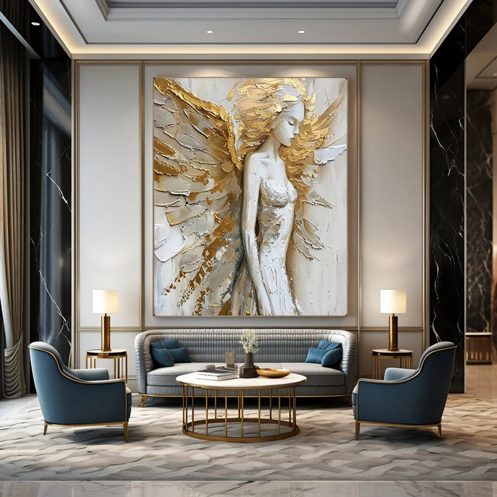 Hand-Painted Large-Scale Textured Abstract Wall Art for Bedroom & Kids' Room LargeART2138