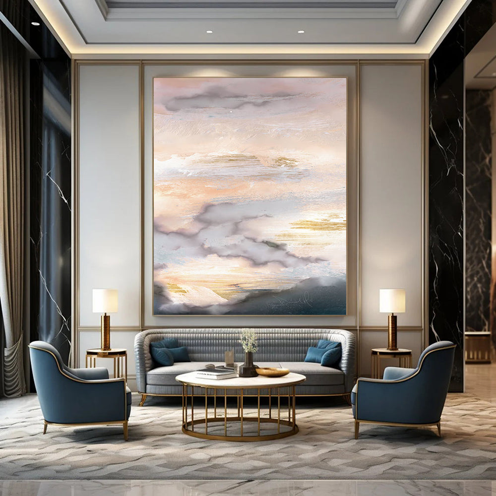 Custom Handmade Abstract Paintings: Large Dimensions, Textured Details DTP166