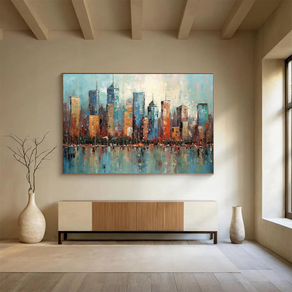 Colorful Cityscape Reflection - Vibrant Urban Living DLZ077