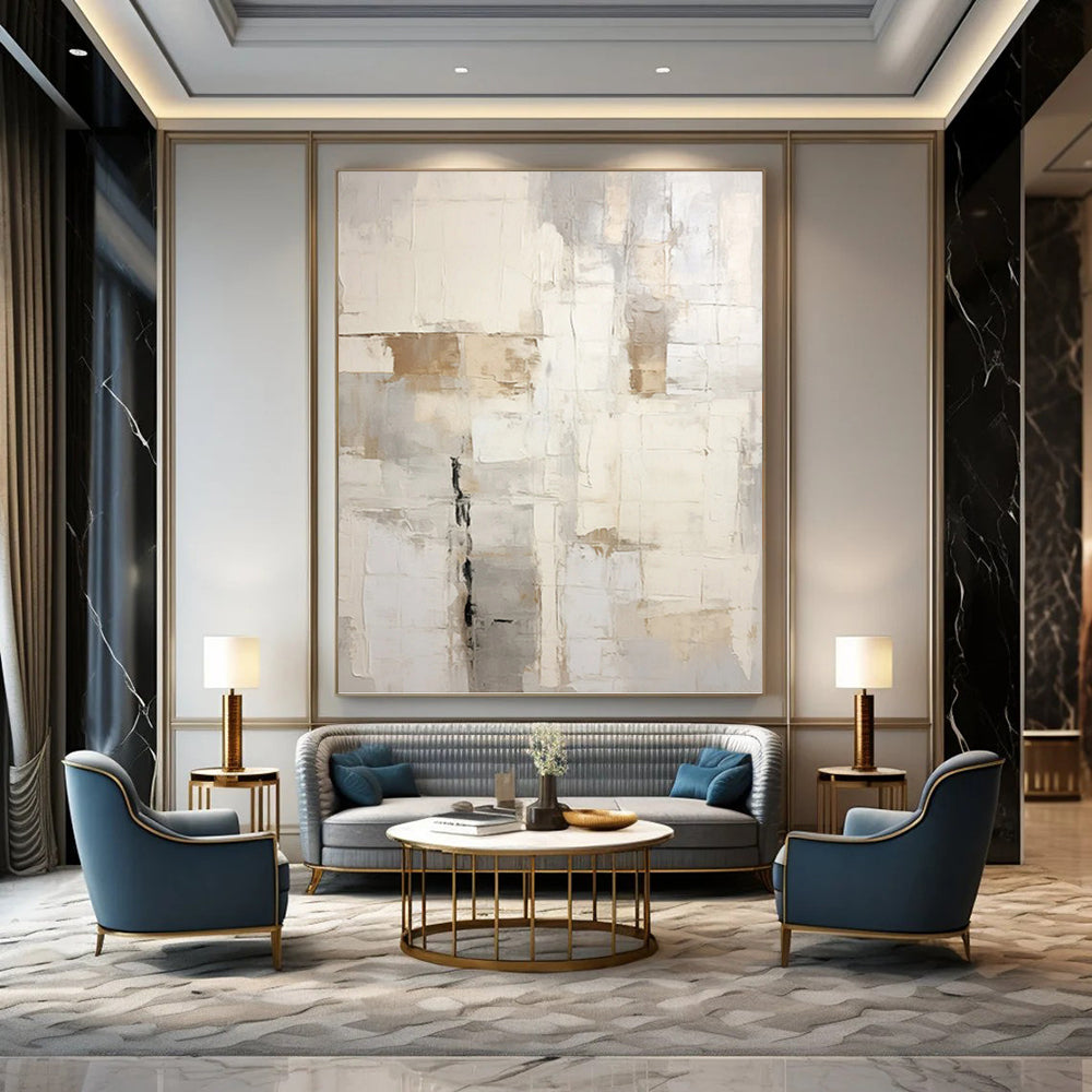 Excitingly Massive Hand - Painted Textured Abstract Canvas for Game Room & Entertainment Area DKH1255