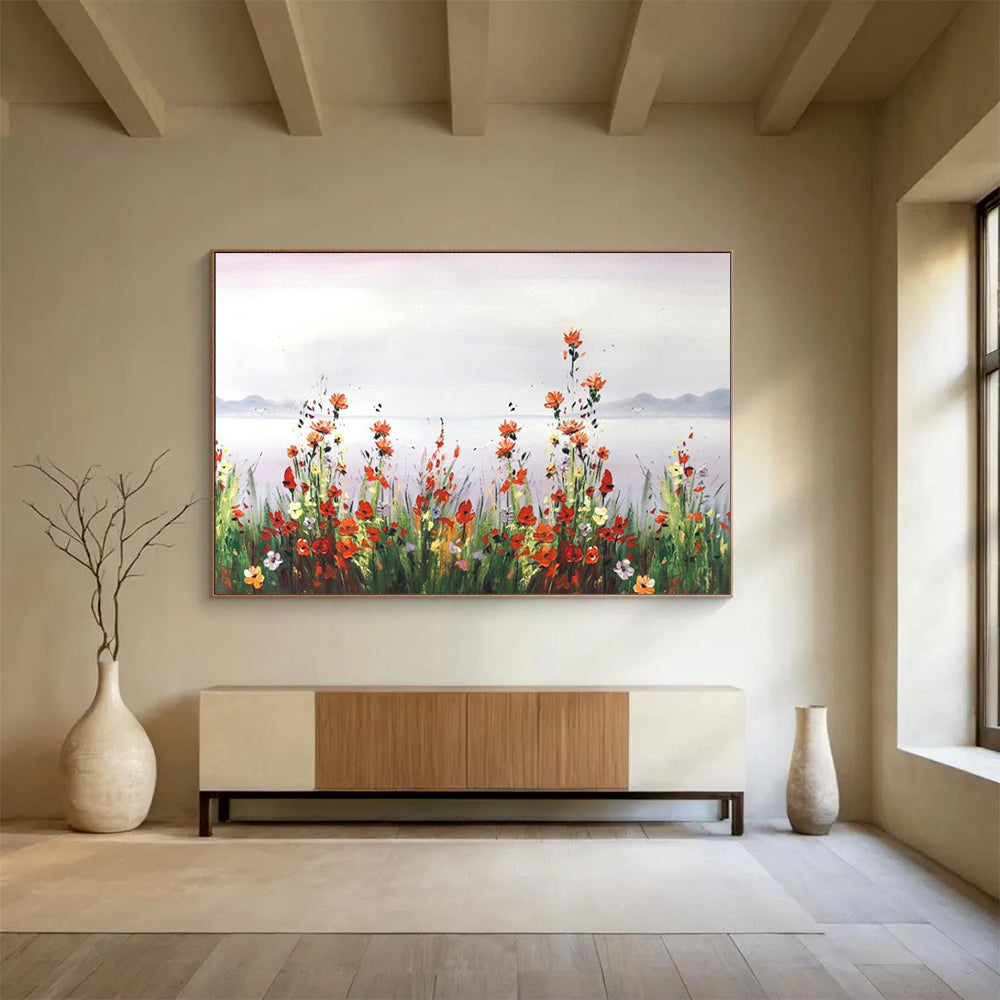 Wildflower Meadow by the Lake - Whimsical Living Room or Bedroom Decor DLZ189