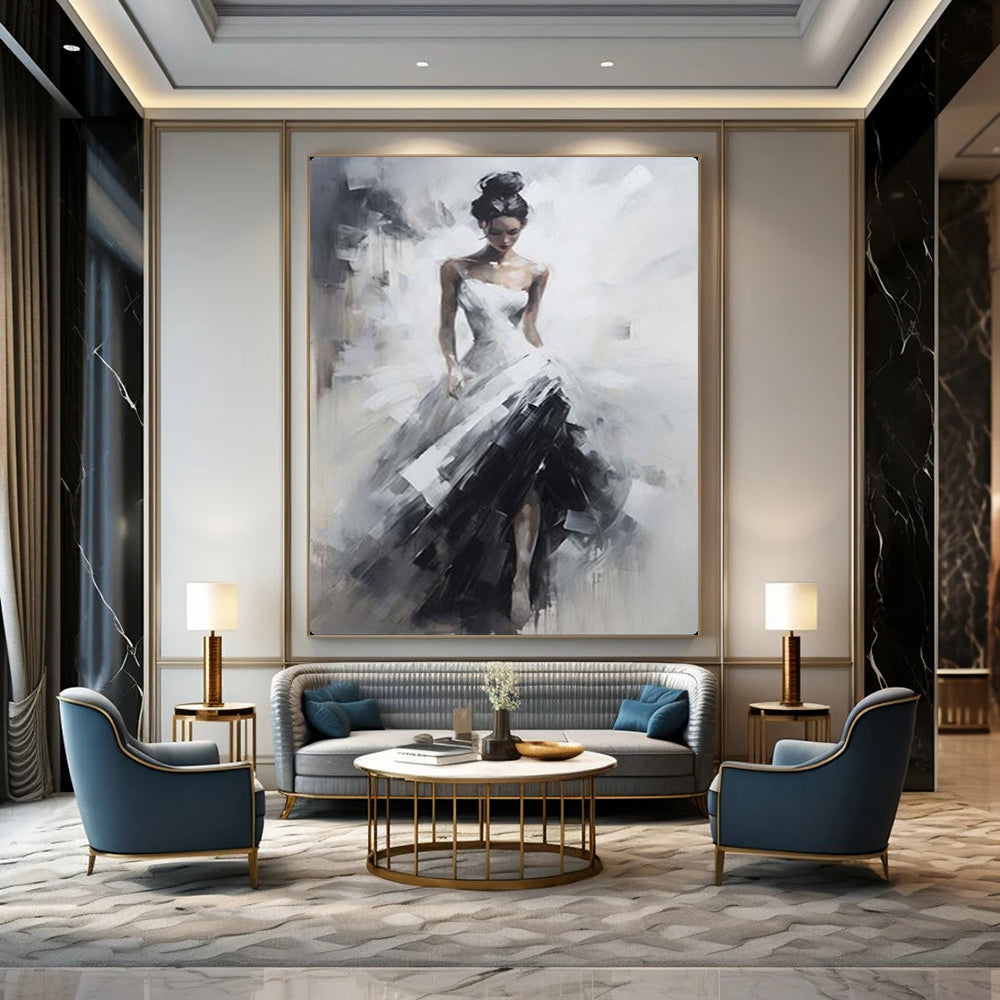 Hand-Painted Large-Scale Textured Abstract Wall Art for Living Room & Foyer LargeART2133