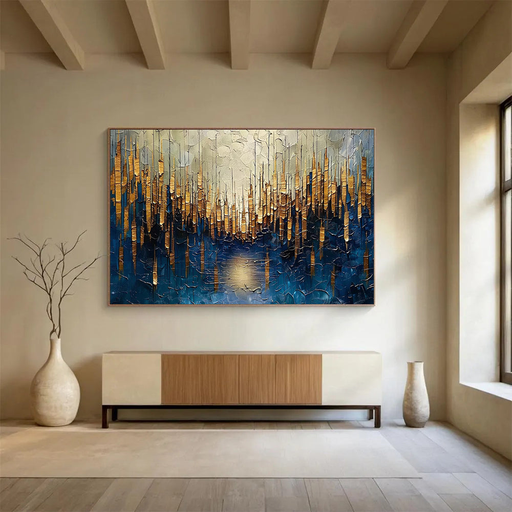 Golden Forest Abstract: A Luxurious Nature - Inspired Masterpiece DLZ157