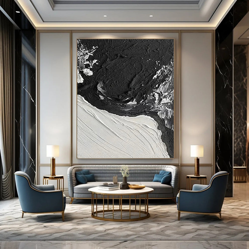 Vast Custom - Painted Textured Canvas Abstract for Bedroom & Hotel Lobby DKH1048