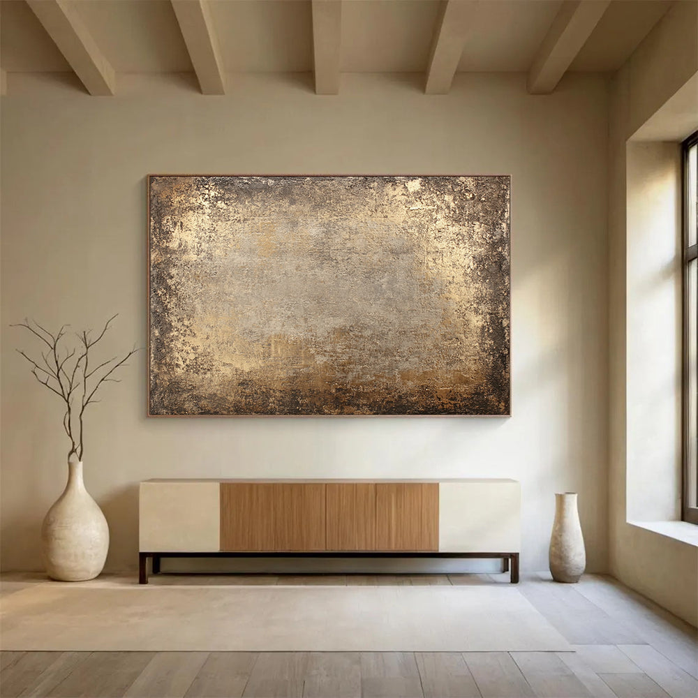 “Earthy Textured Background” - Brown, Gray, Textural Abstract Painting On Canvas HB0694