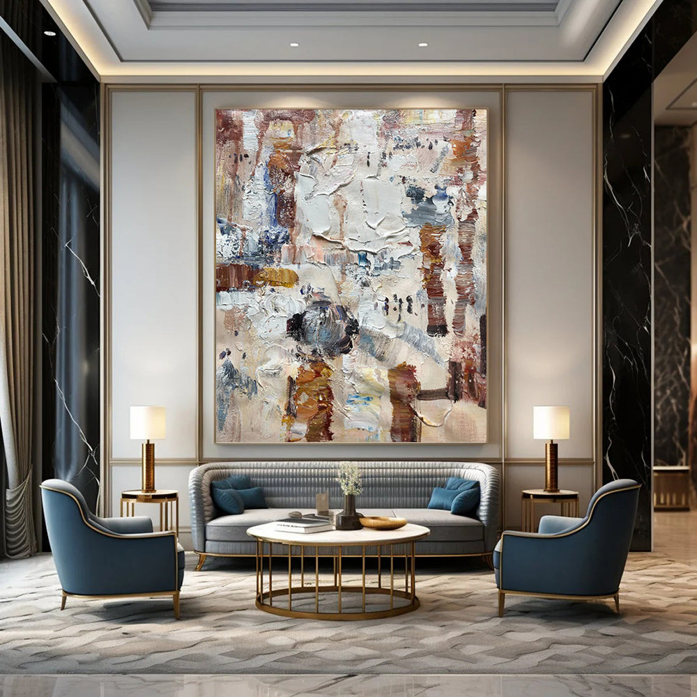 Stimulating Hand - Painted Textured Abstract for Office & Living Room DKH1302