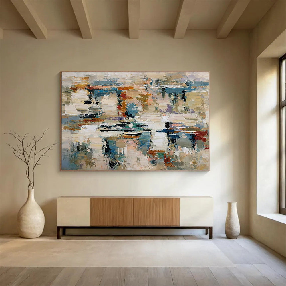 Colorful Abstract Impasto - Lively Living Room Centerpiece DLZ012