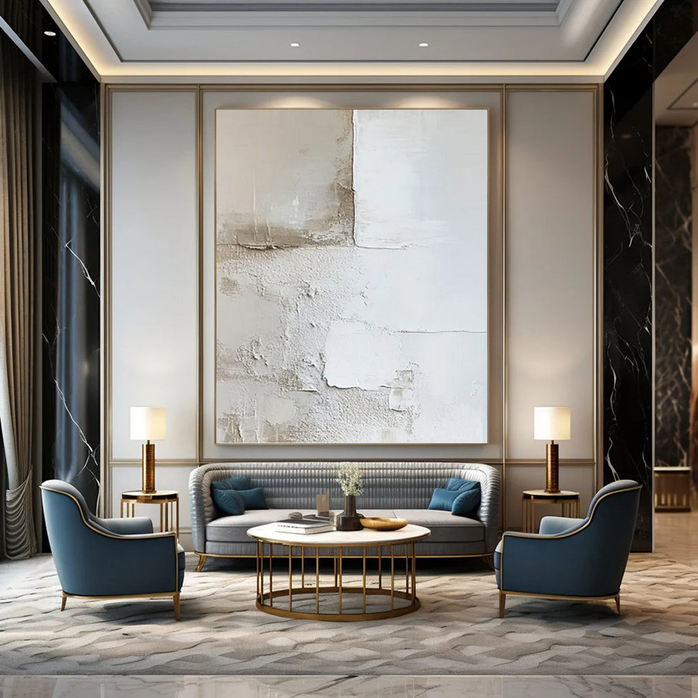 Tropical Textured Abstract Mural for Hotel Suite & Dining Room DKH0977