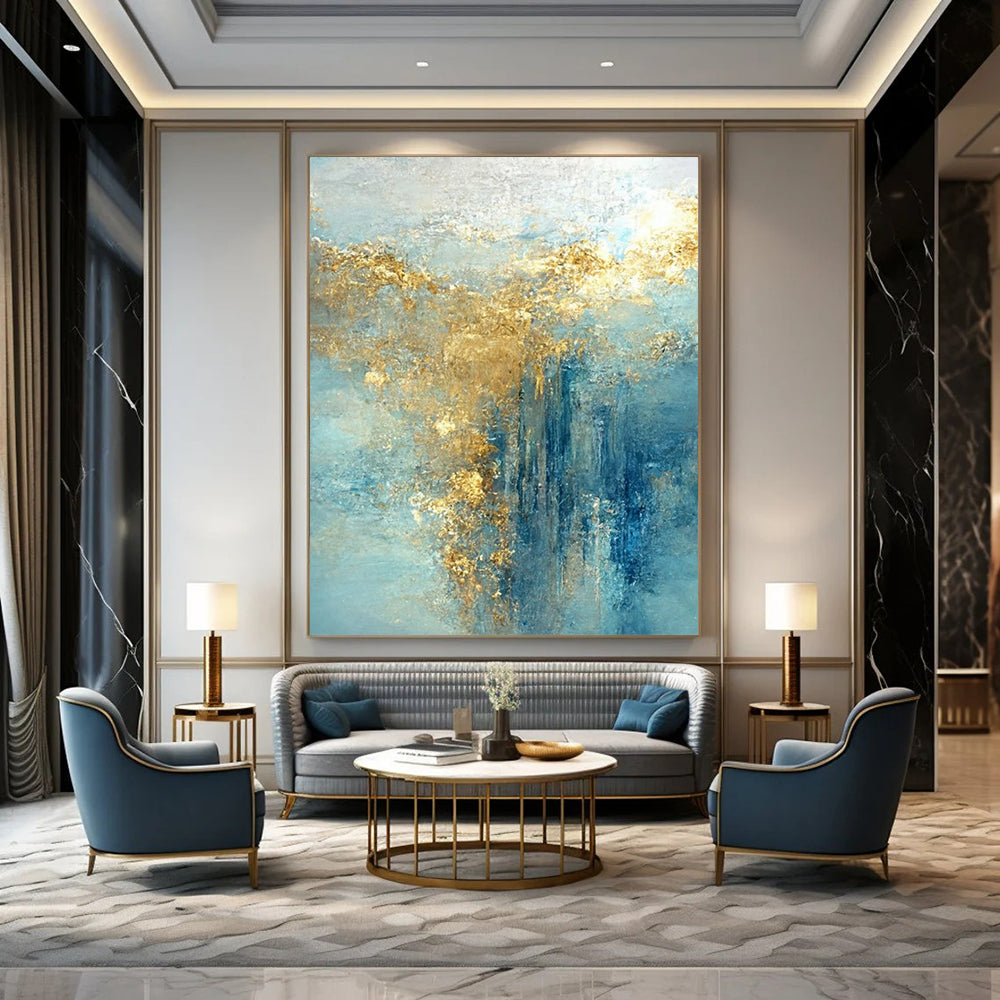 Super - Vast Hand - Painted Textured Custom Abstract Gemstone for Living Room and Hotel DTP063
