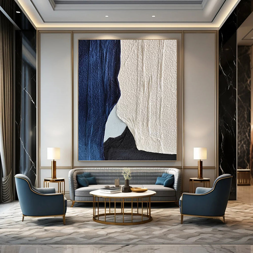 Extra - Colossal Vertical Hand - Painted Custom Abstract Rondo (with Unique Textures), for Bar and Hallway DKH1547