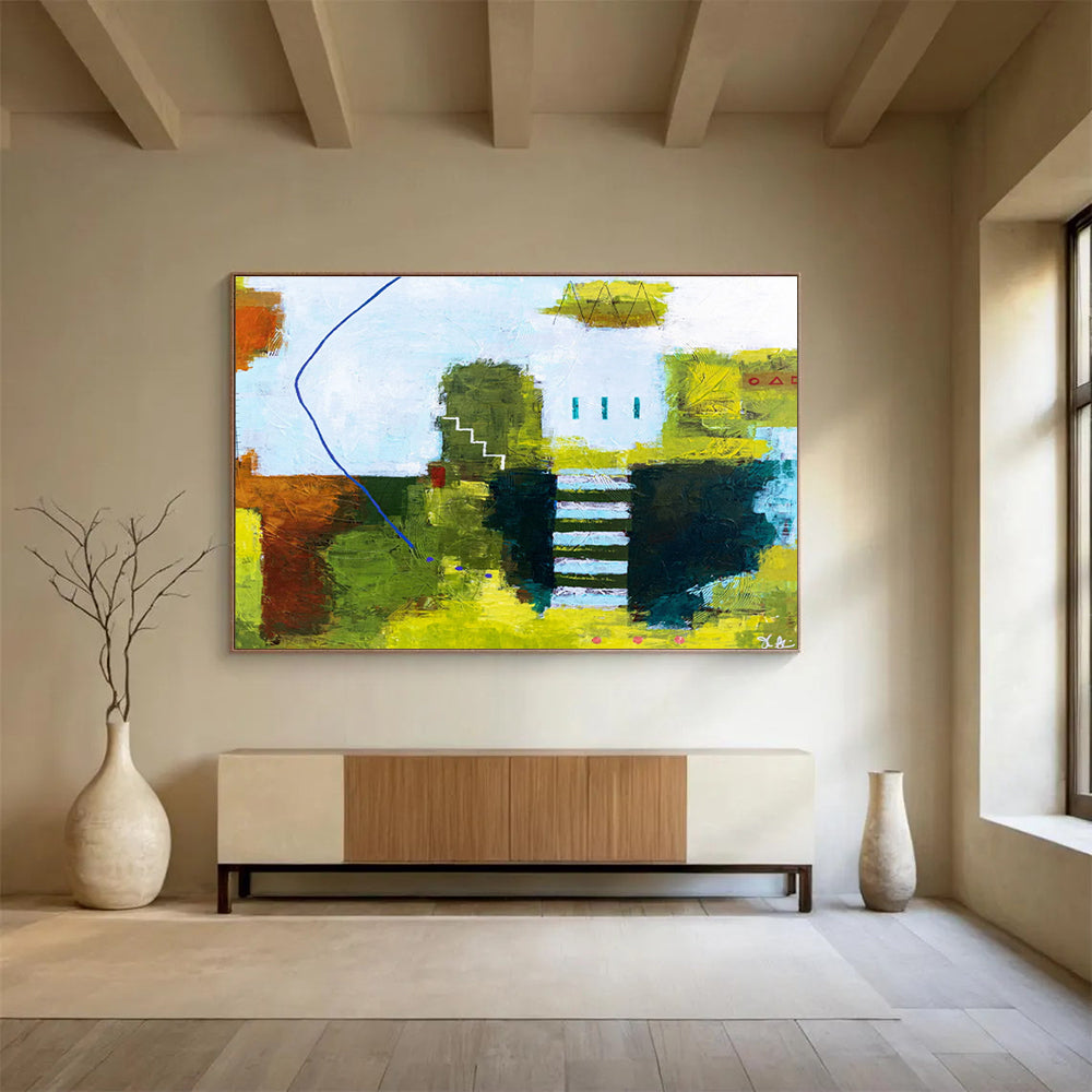 Colossal Hand - Painted Abstract Wall Mural for Office & Living Room DKH561