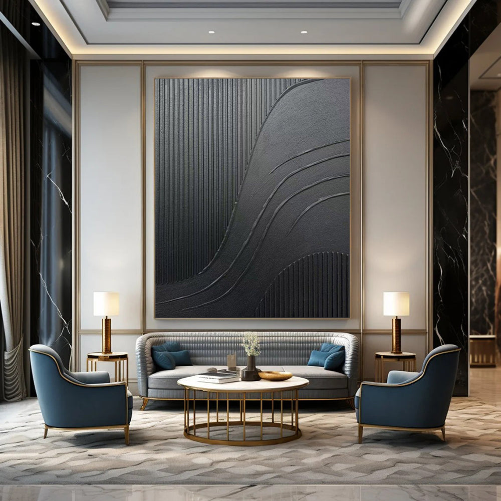 Titanic - Scale Hand - Painted Custom Abstract Canvas (with Layered Textures), for Bedroom and Living Room DKH1482