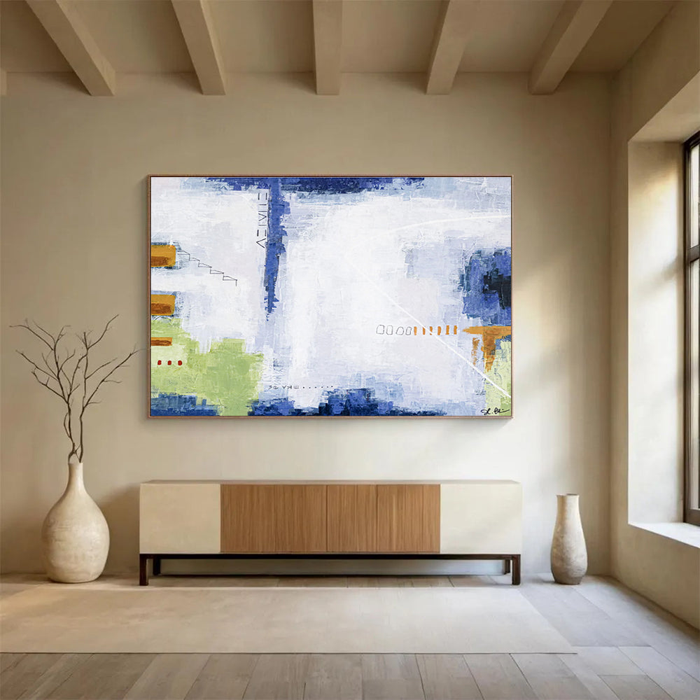 Massive Hand - Painted Abstract Canvas for Living Room & Entryway DKH555