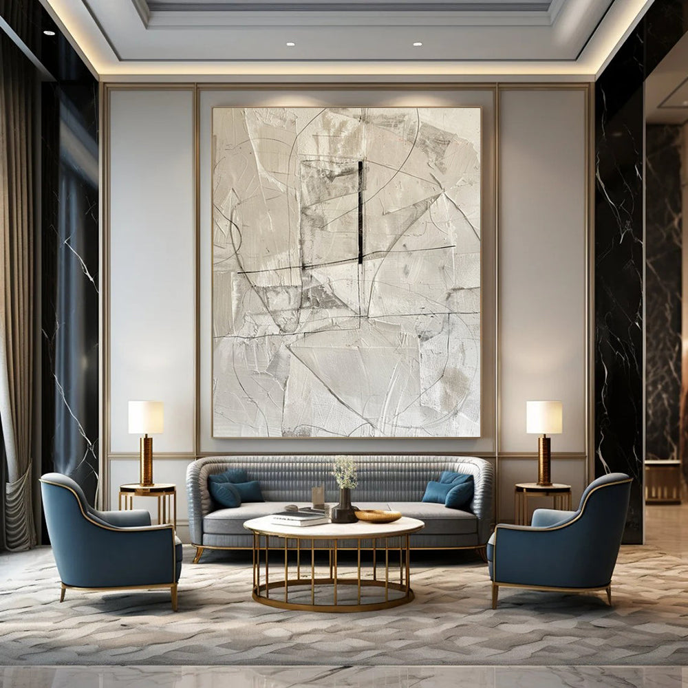 Large Hand - Painted Custom Abstract Canvas for Living Room and Bar DTP001