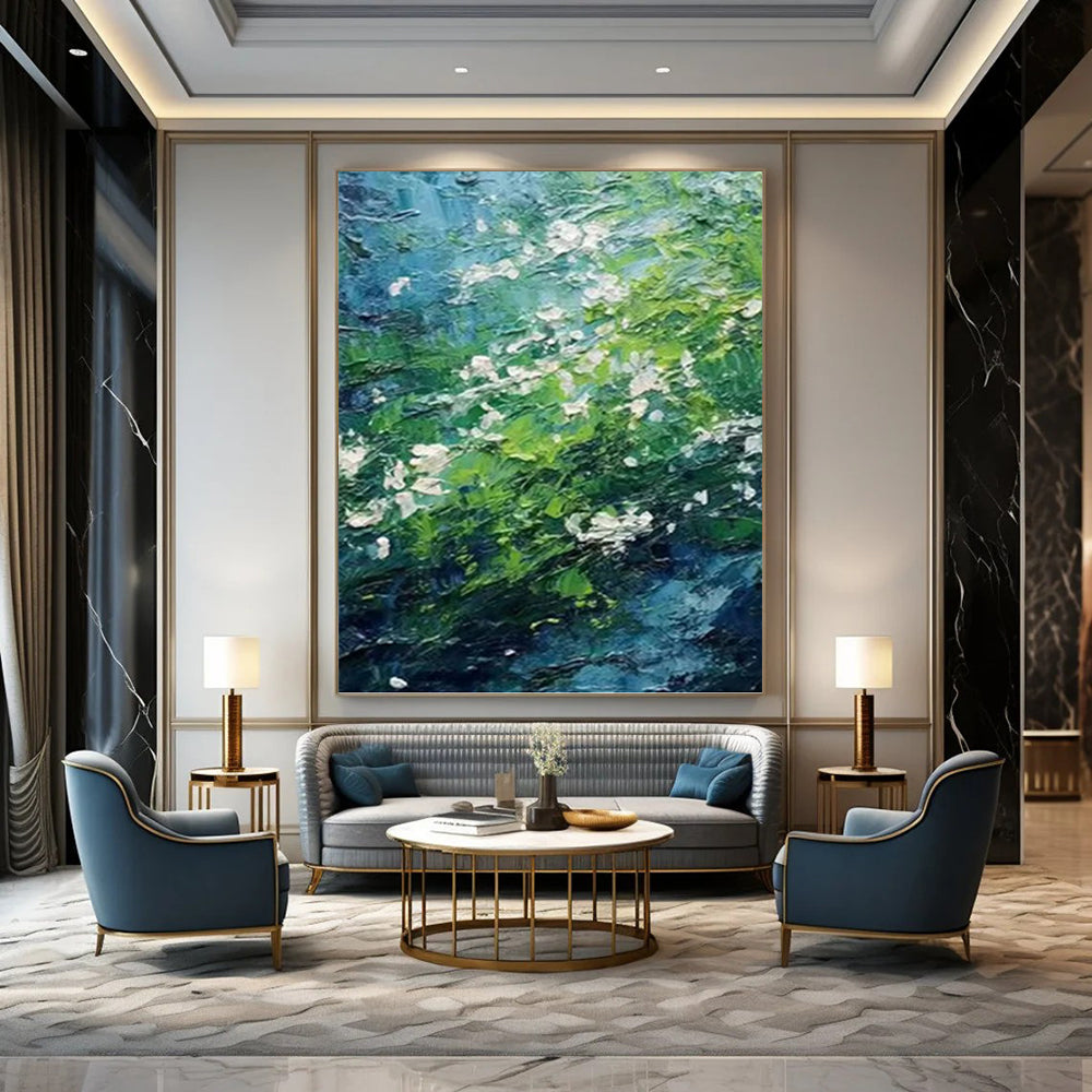 Refined Hand - Painted Textured Abstract on Canvas for Hotel & Dining Room DKH1404
