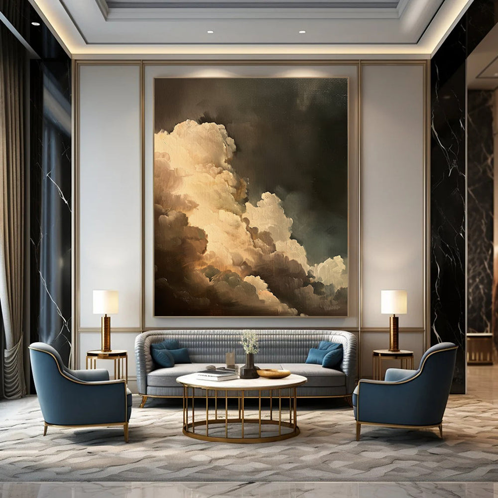 Grandiose Hand - Painted Textured Custom Abstract Artwork for Bar and Hotel DTP014
