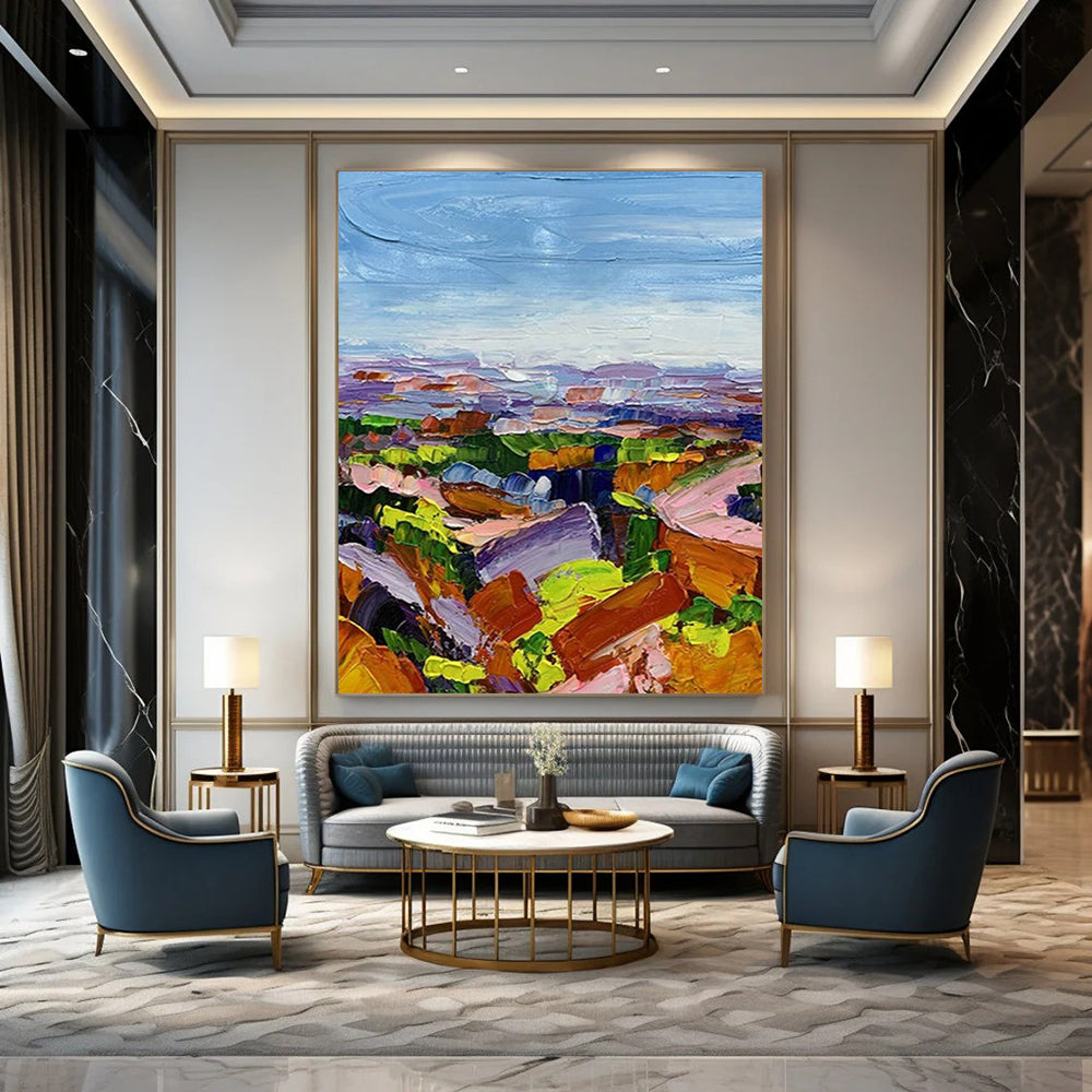 Custom Hand-Painted Big-Size Abstract Paintings for Hotel & Entryway DTP276
