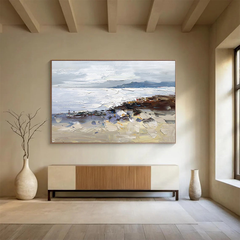Vivid Hand - Painted Textured Abstract Wall Mural for Bar & Office DKH634